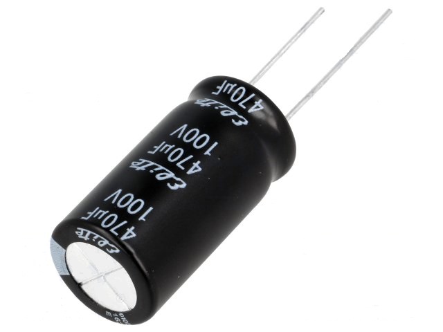 470µf|100v|105º|16x31 condensador electrolítico radial