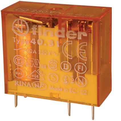 40.31.8.048.0000 mini-relé para circuito impreso ac 48v|10a|1c|ø:3.5mm (finder)