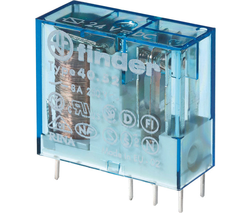 40.51.9.024.0000 mini-relé para circuito impreso dc 24v|10a|1c|ø:5mm (finder)