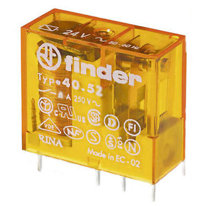 40.52.8.012.0000 mini-relé para circuito impreso ac 12v|8a|2cc|ø:5mm (finder) 