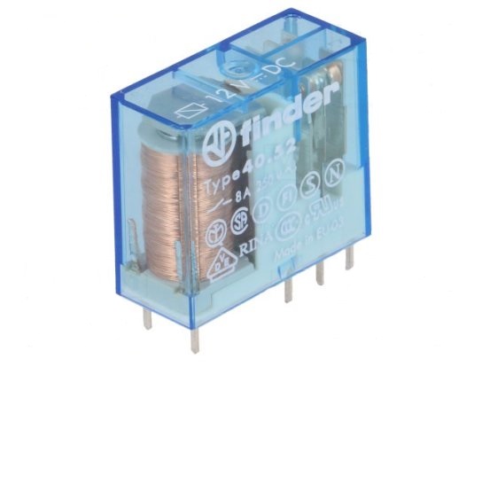 40.52.9.012.0000 mini-relé para circuito impreso dc 12v|8a|2c (finder)