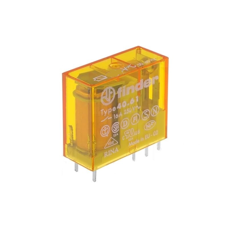 40.61.8.230.0000 mini-relé para circuito impreso ac 230v|16a|1c|ø:5mm (finder)