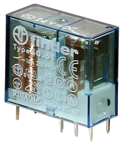 40.61.9.048.0000 mini-relé para circuito impreso dc 48v|16a|1c|ø:5mm (finder)
