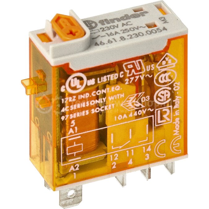 46.61.8.230.0054 mini-relé industrial ac 230v|16a|1cc (finder)