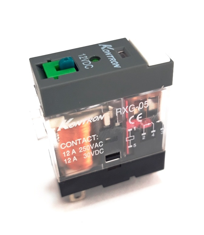 Rxg-05/46.61.9.024 mini-rele industrial dc24v/12a/1cc, ind. mecanico + led 