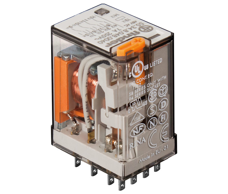 55.34.8.048.0040 rele industrial para enchufar ac48v/7a/4cc (finder)