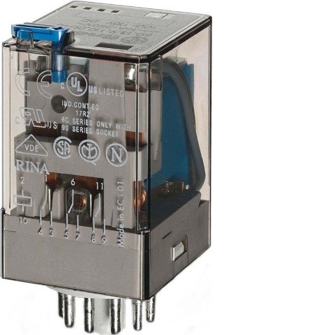 60.13.9.024.0040 relé undecal dc 24v|10a|3cc con pulsador e indicador mecánico (finder)