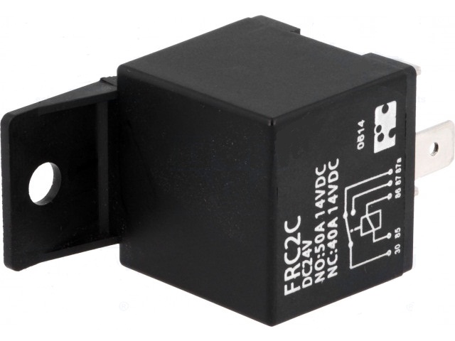 Rele automocion electromagnetico spdt inductor en "u" 24vdc, 50amp. 38g