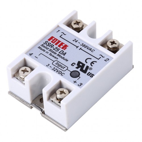 Ssr-25da rele estado solido 3-32vdc a 24-380vac 25amp.