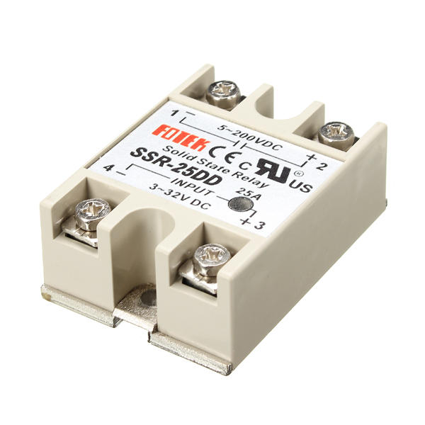 Ssr-25dd rele estado solido 3-32vdc a 5-200vdc 25amp