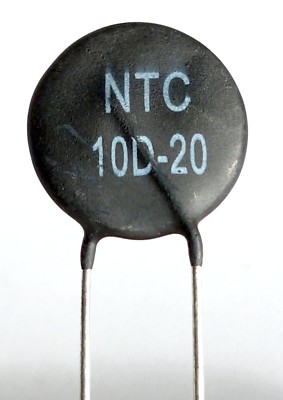 Ntc 10d20 termistor 10 ohms, 6 amp. diametro: 20mm