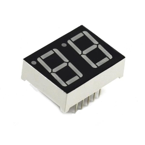 Led display 2x7 seg. catodo comun 0.56" 10 pin color rojo