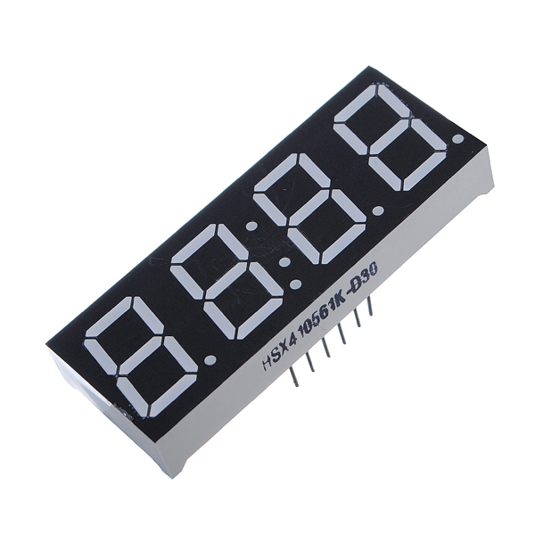 Led display 4x7 seg. tipo reloj anodo comun 0.56" 14pin color rojo