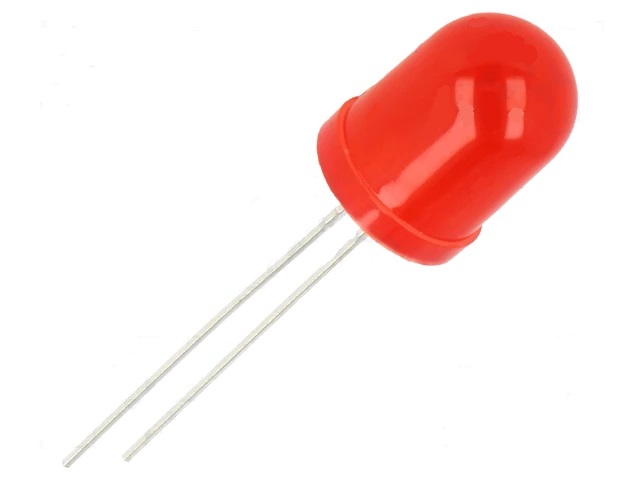 Diodo led 10mm, rojo difuso, 1.8~2.0vdc  