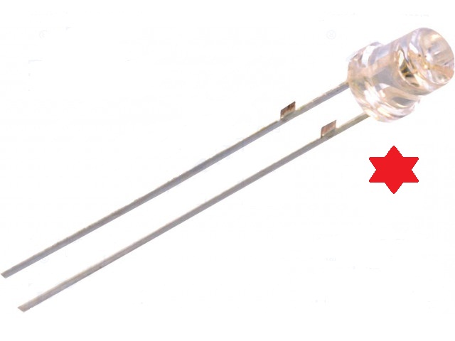 Diodo led 3mm rojo dip 2v 20ma 120º