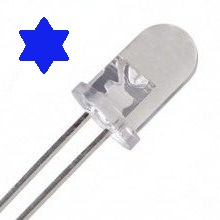 Diodo led 5mm azul transparente super brillo 3.0-3.6v 5000-6000mcd