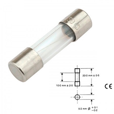 Fusible cristal rapido 5x20mm, 6a, 250v