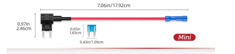 Adaptador fusible 11mm con cable 18cm