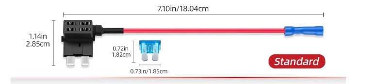 Adaptador fusible 19mm con cable 18cm