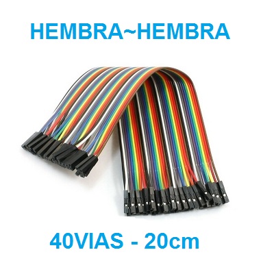 Dupont linea de cables 40 vias hembra~hembra 20cm  