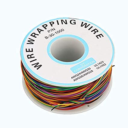 Cable de un hilo (wrapping) bobina de 8 colores 25mt ø:0.25mm