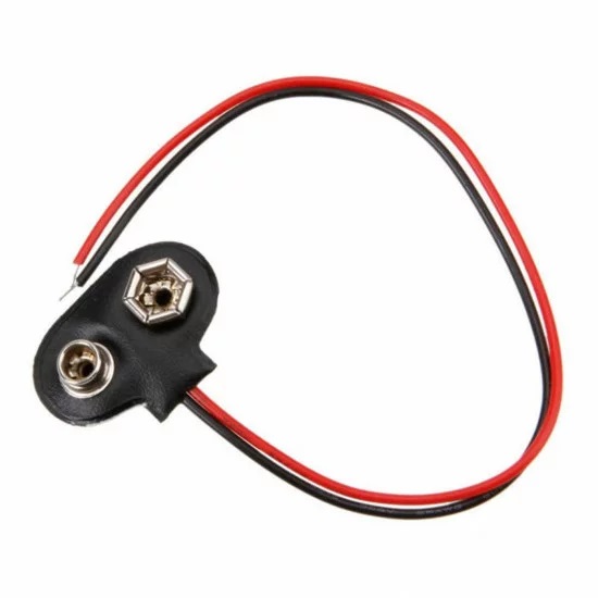 Cable alimentacion con conector de 9v y cable de 15cm