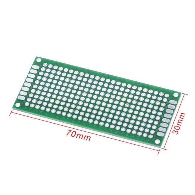 Pcb universal doble cara prototipado soldar 30x70mm r:2.54mm