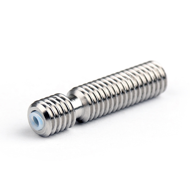 Cuello de acero inox con ptfe m6x30mm para filamento de 1.75mm