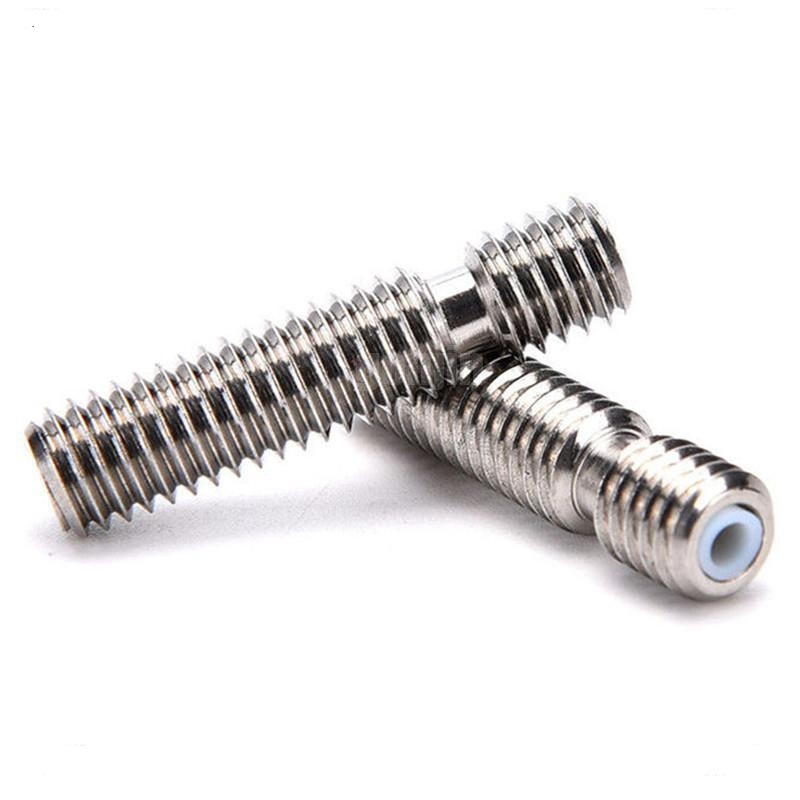 Cuello de acero inox con ptfe m6x40mm para filamento de 1.75mm