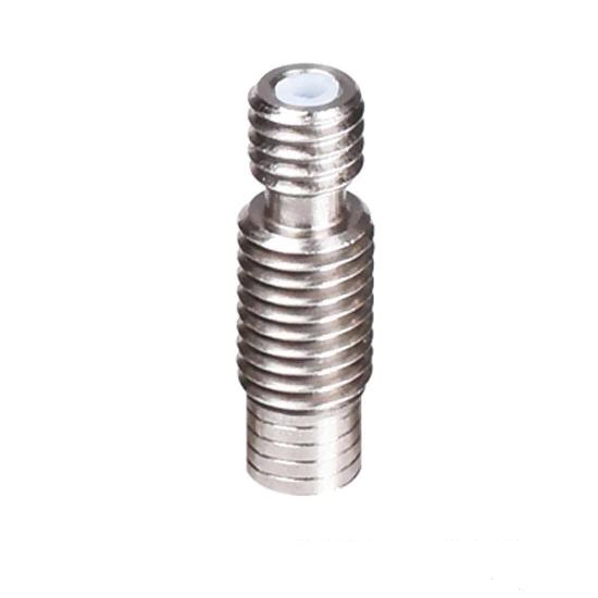 Cuello de acero inox e3d v6 de 3mm con tubo ptfe