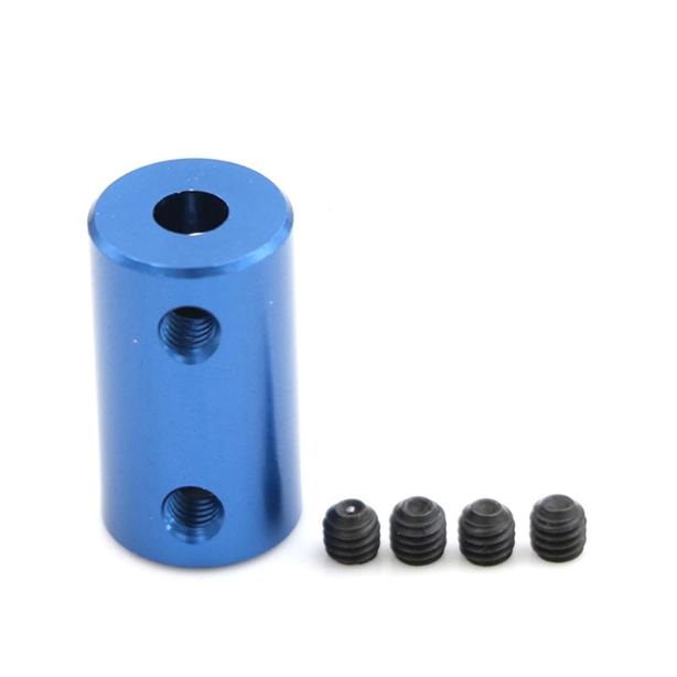 Acoplador de aluminio azul de 5mm a 5mm