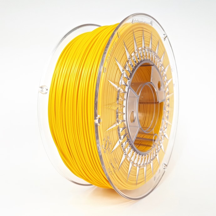 Filamento pet-g 1.75mm carrete 1kg color amarillo (devil) hq