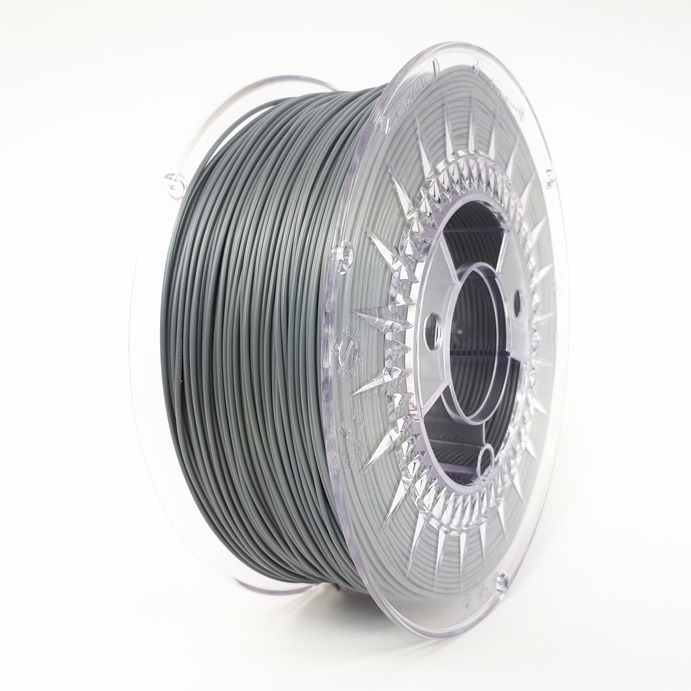 Filamento pet-g 1.75mm carrete 1kg color gris (devil) hq