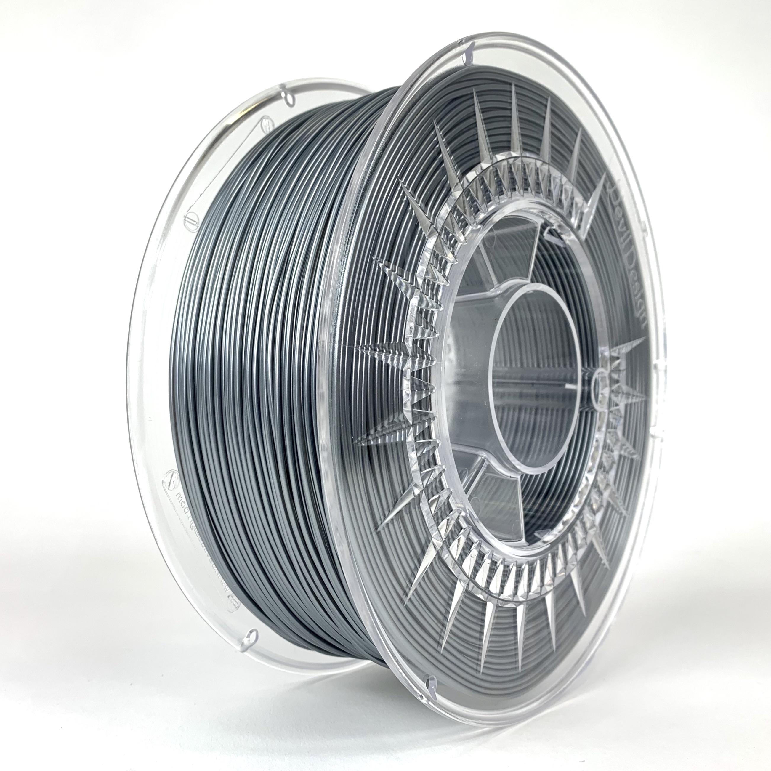 Filamento pet-g 1.75mm carrete 1kg color plata (devil) hq