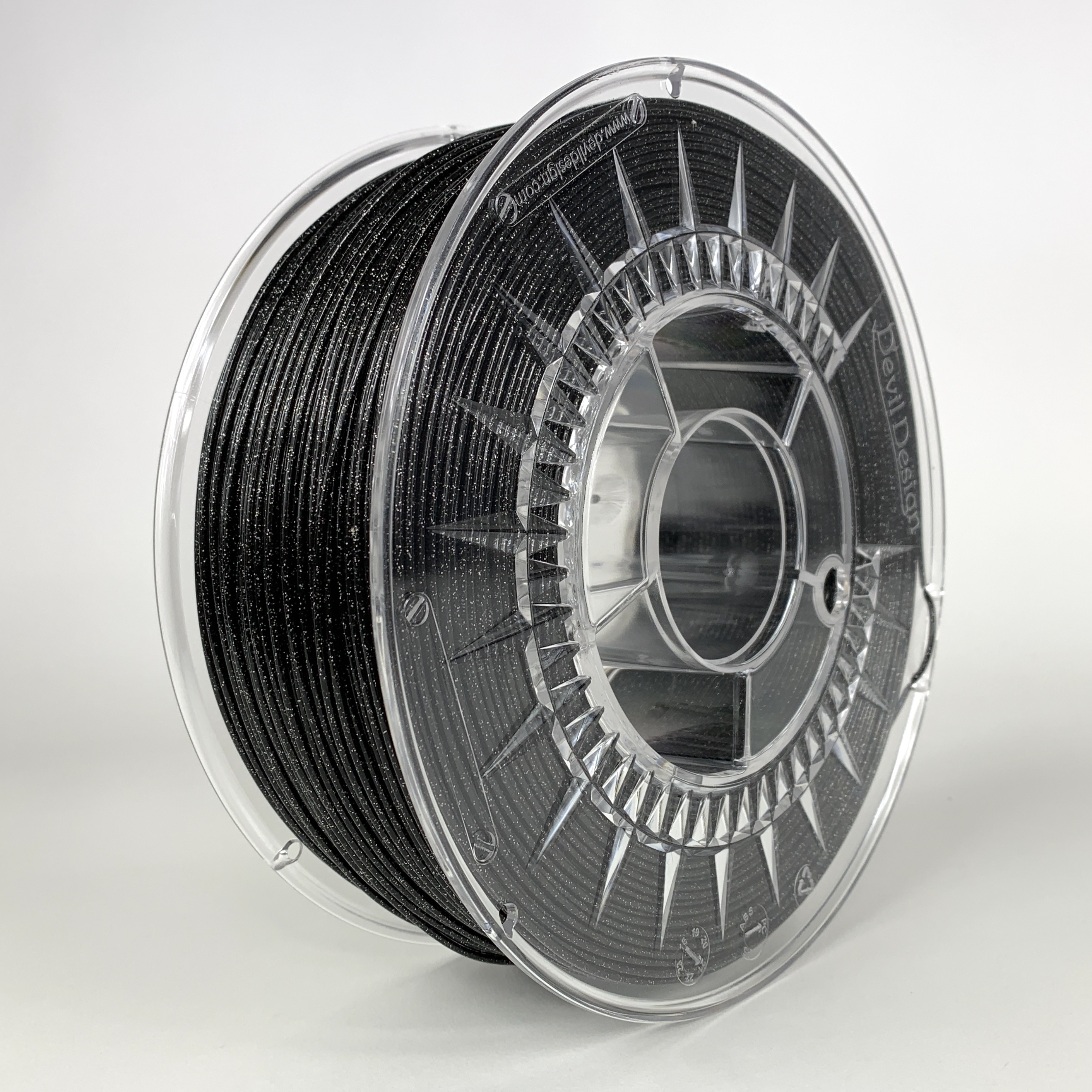 Filamento pla 1.75mm carrete 1kilo color negro galaxia (devil) hq 