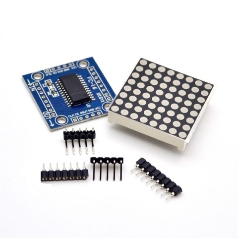 Modulo led rojo dot matrix 8x8 con driver max7219, 3.2x3.2cm