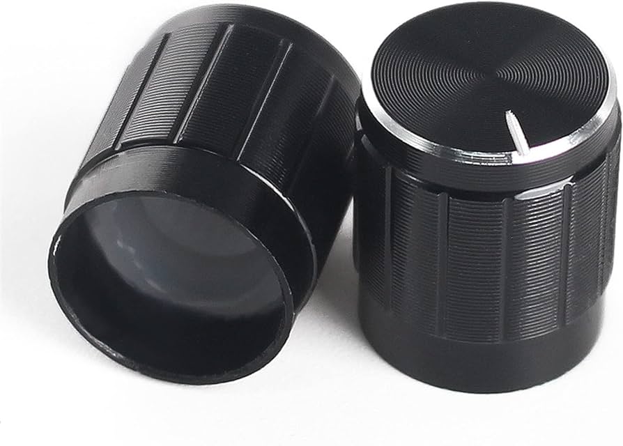 Mando/knob aluminio color negro para eje de 6mm 15x17mm