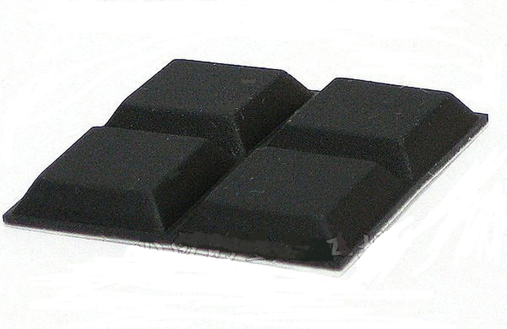 Kit 4 patas goma adhesivas anticolision 12.7x12.7x6mm 