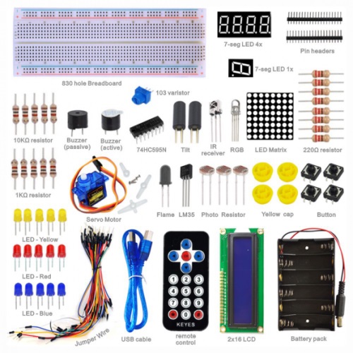 Kit basico aprendizaje con arduino uno-r3