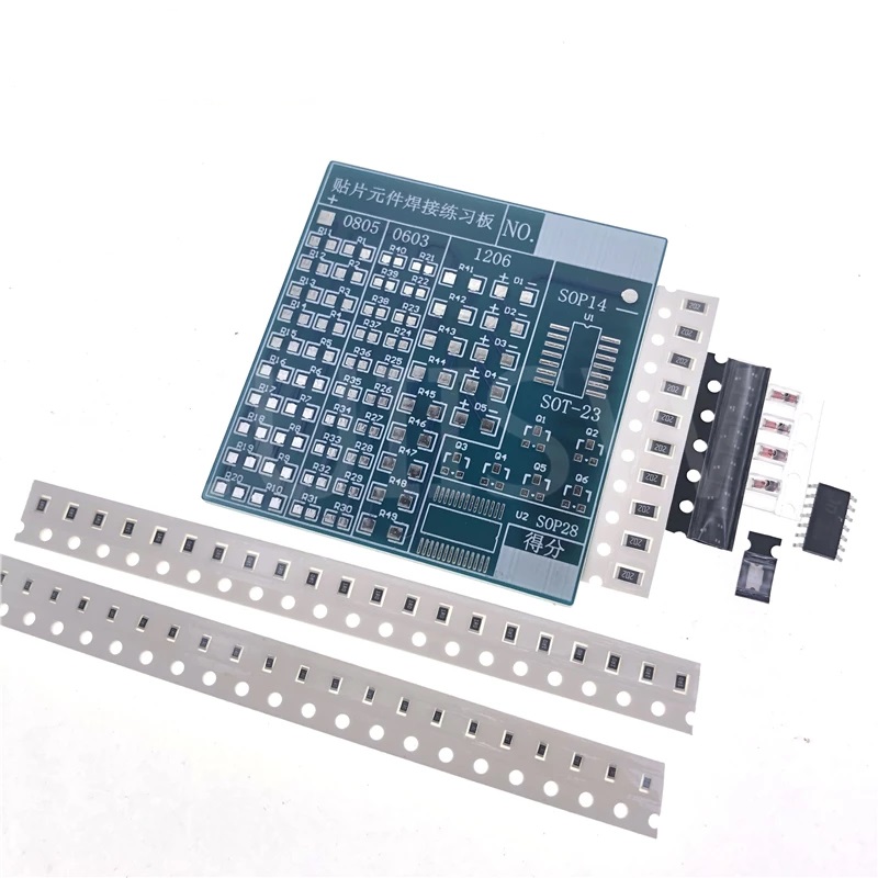 Kit placa de práctica de soldadura electrónica, componentes smt smd 