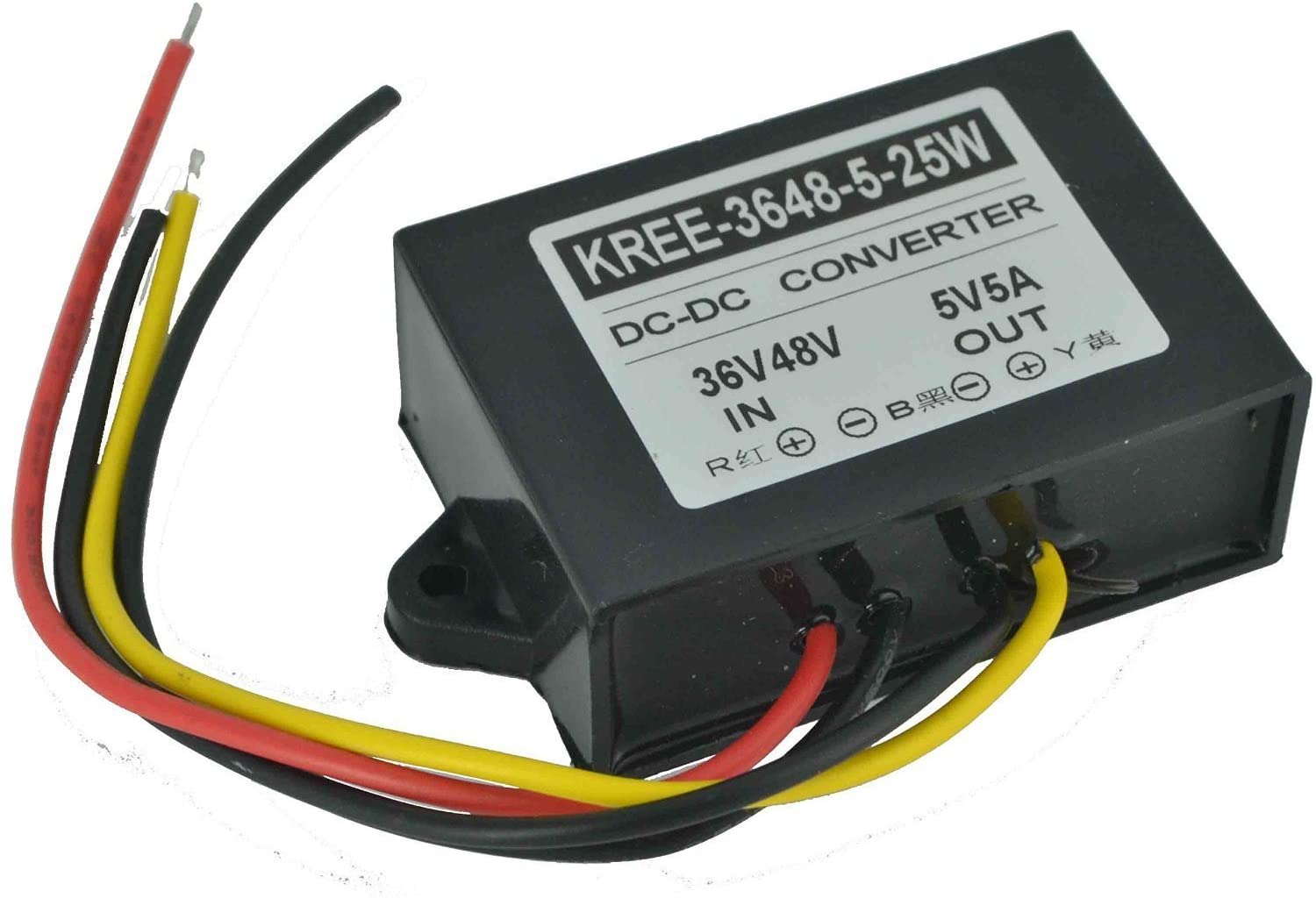 Convertidor dc-dc step-down 36-48v>5v, 5amp., 25w, ip67 