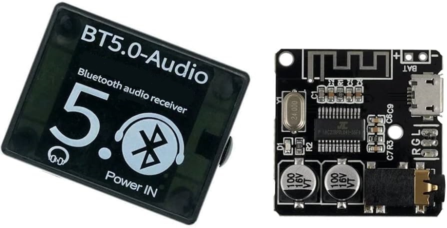 Modulo receptor audio mp3 estereo, bluetooth 5.0 con caja 