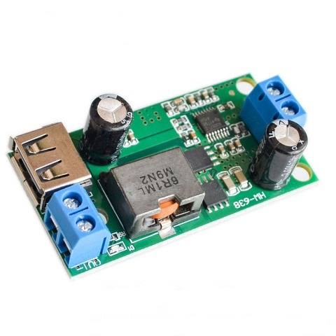 Dc-dc regulador step-down a 5vdc/5amp. entrada:9-38vdc