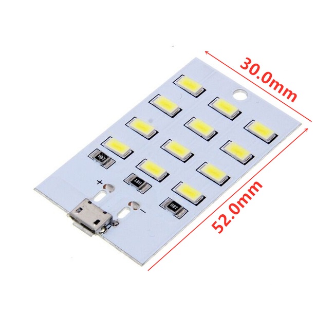 Modulo placa 12 led por micro-usb o soldable 5vdc 