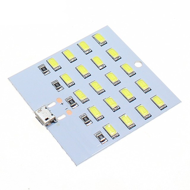Modulo placa 20 led por micro-usb o soldable 5vdc 