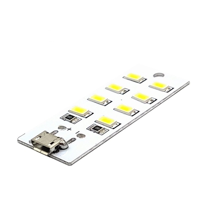 Modulo placa 8 led por micro-usb o soldable 5vdc 