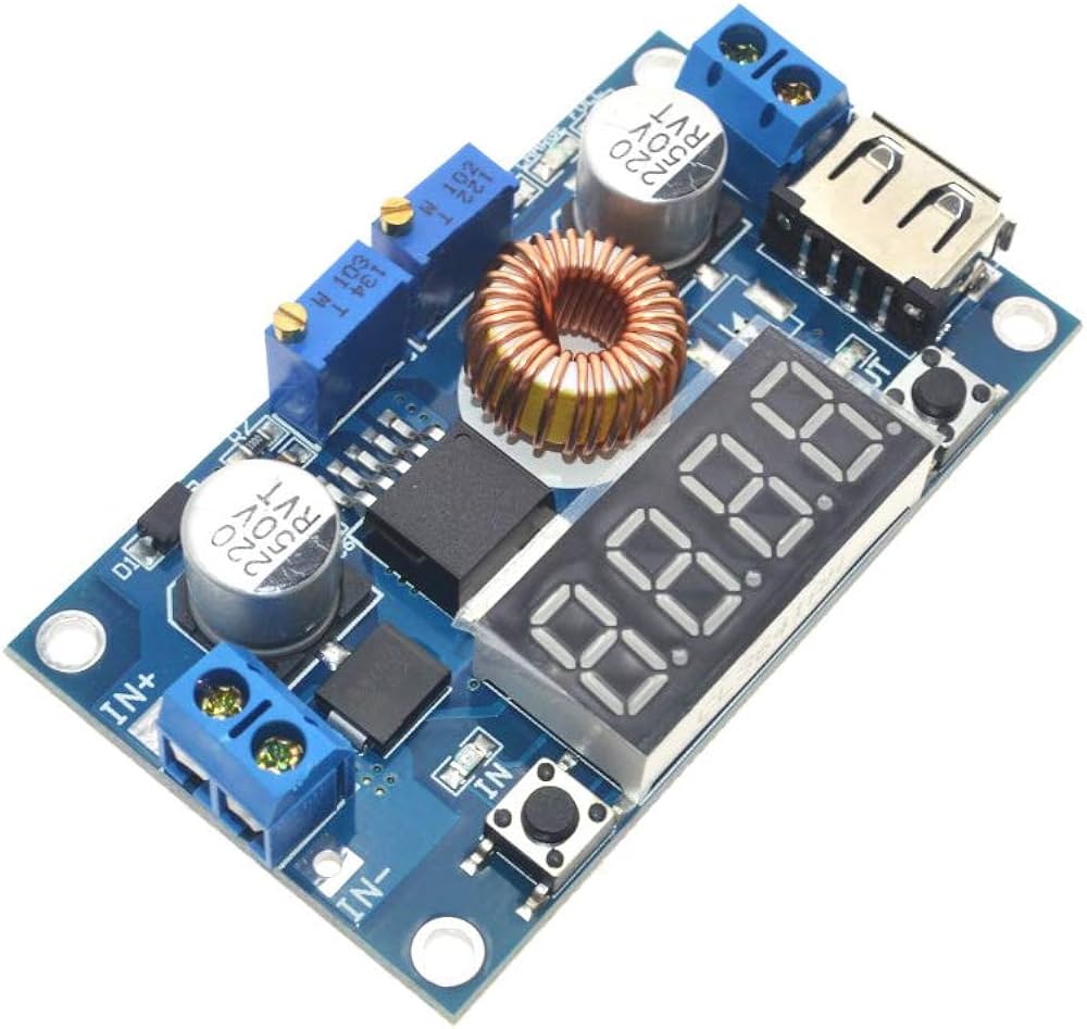 Xl4015e modulo 5a/75w  dc-dc ajuste step-down con display/usb
