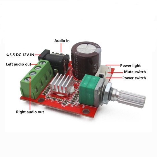 Pam8610 12v mini amplificador estereo hi-fi 2x10w class d