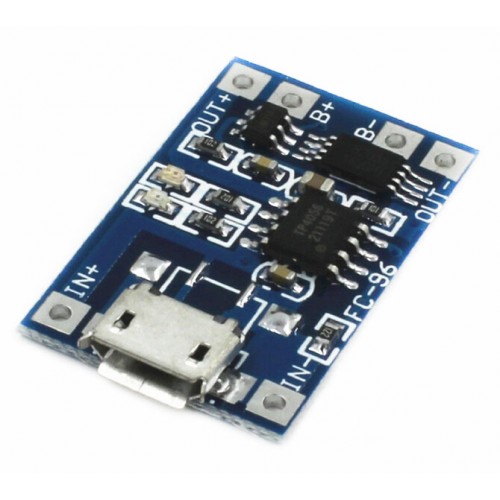 Tp4056 modulo  5v micro-usb 1amp. cargador baterias litio 18650 con proteccion