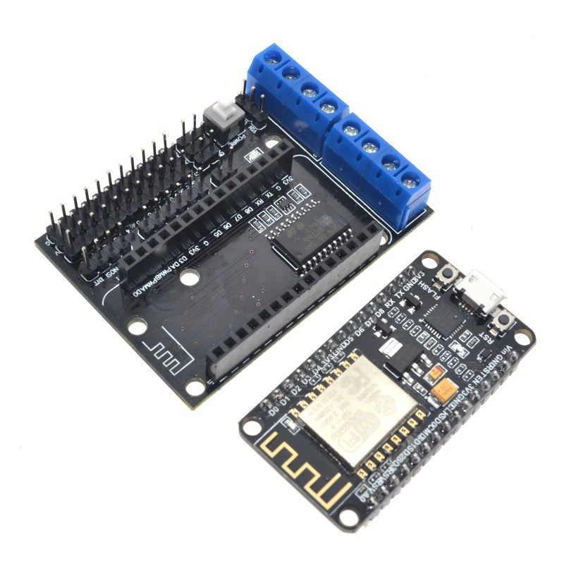Node mcu+motor driver shield esp12e lua wifi smar car esp suite